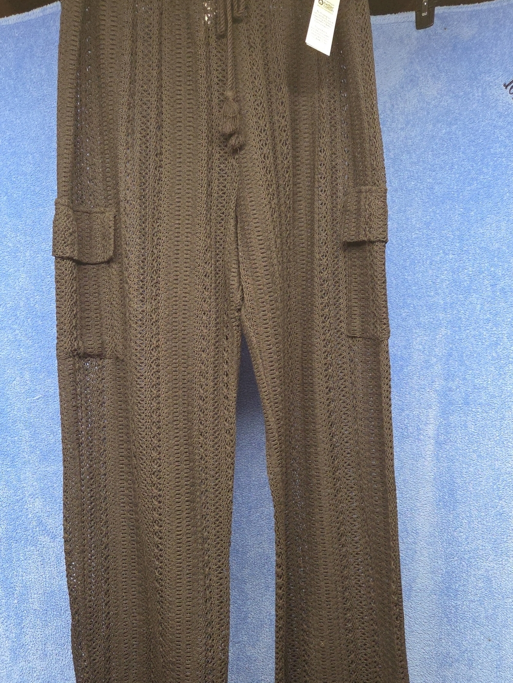 No Boundaries Men's Black Knit Cargo Pants